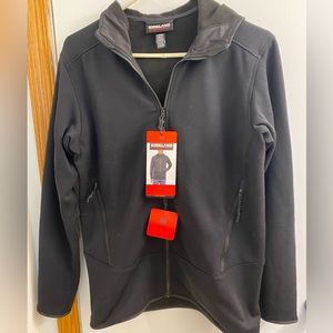 Men's Hooded Fleece Jacket. Medium. Black. NWT